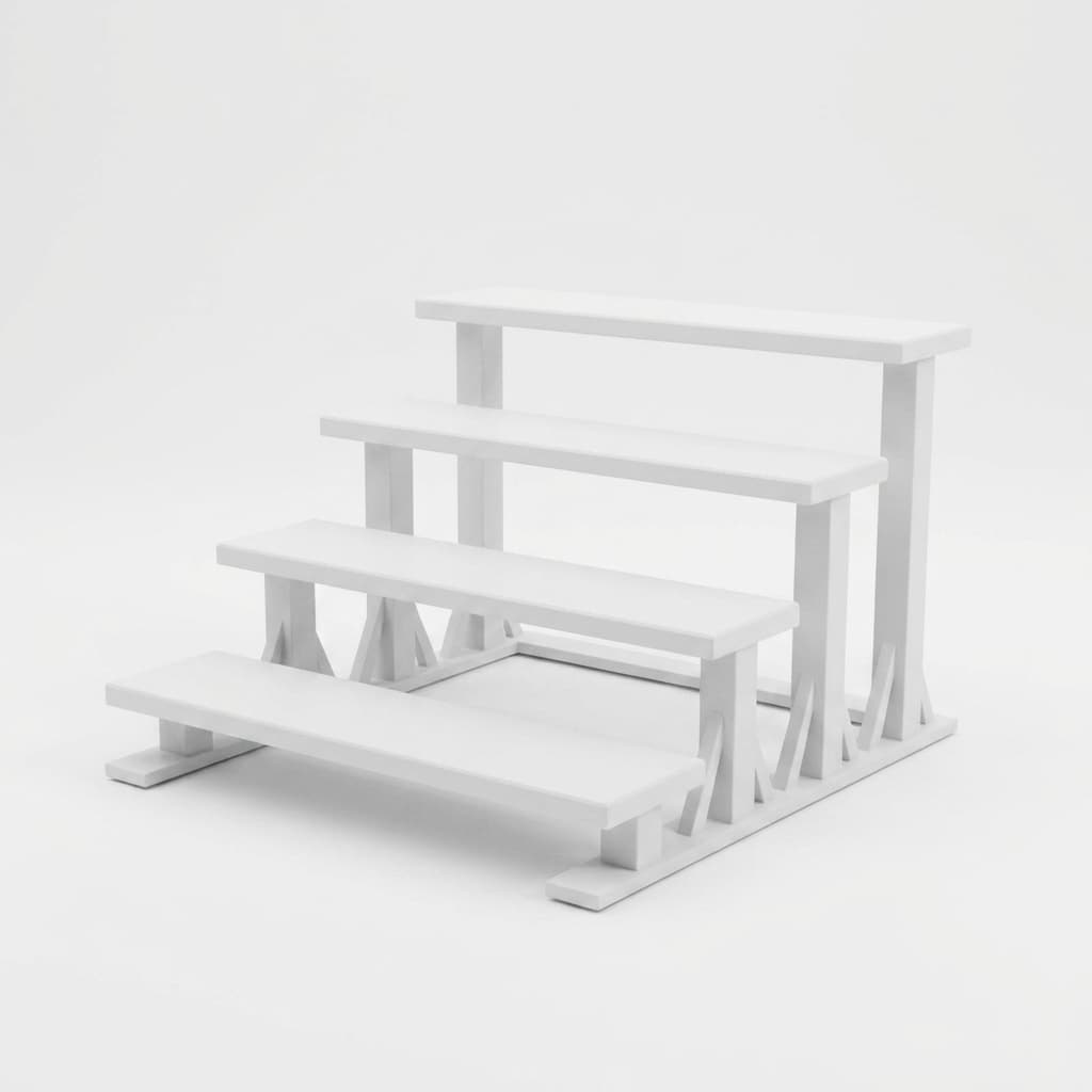 4 Katlı Beyaz Sergileme Stant Organizer